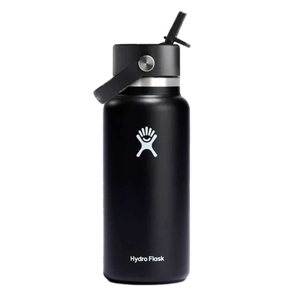 Hydro Flask Wide Flex Straw Travel Bottle 32oz in Black